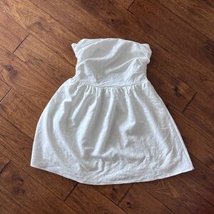 White Jacquard strapless dress - size M